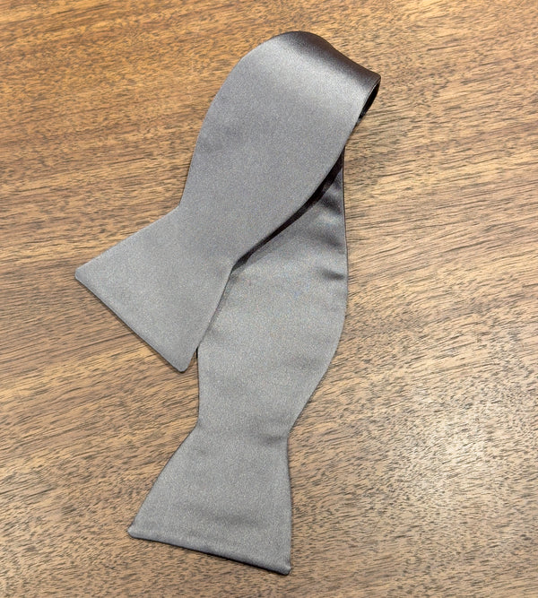 Silk Satin Bow Tie - Gray
