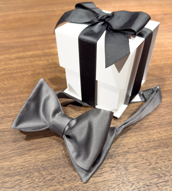 Silk Satin Bow Tie - Gray