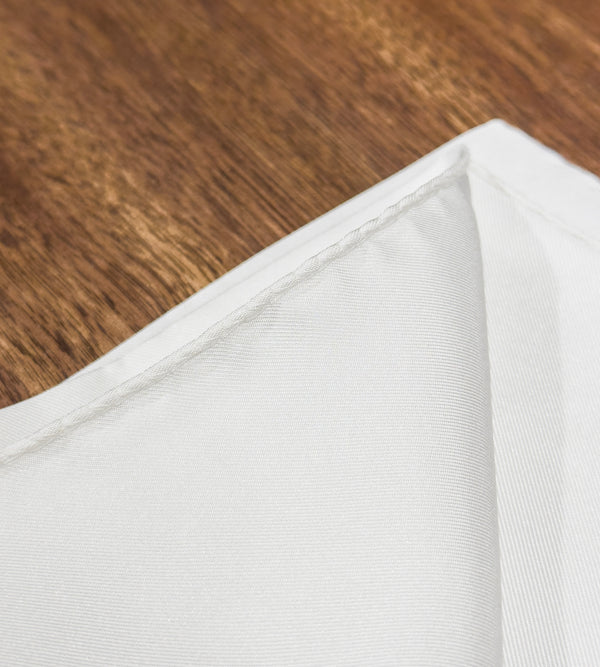 Silk Twill Pocket Square - White