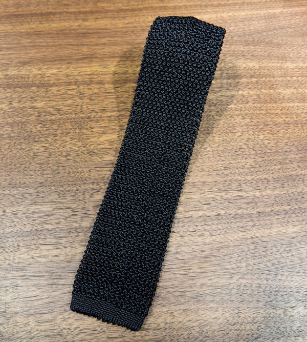 Silk Knitted Tie Black