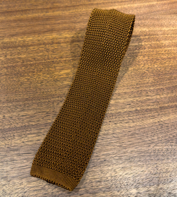 Silk Knitted Tie Brown
