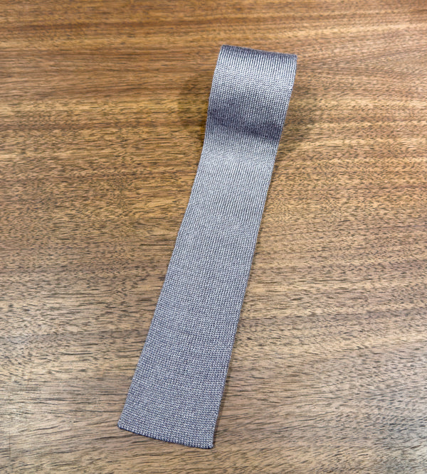 Silk Knitted Tie Silver