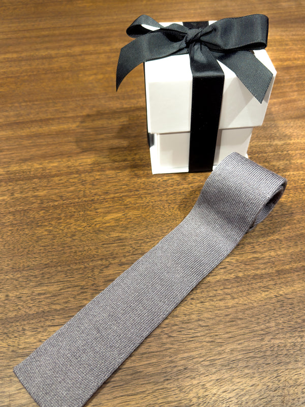 Silk Knitted Tie Silver