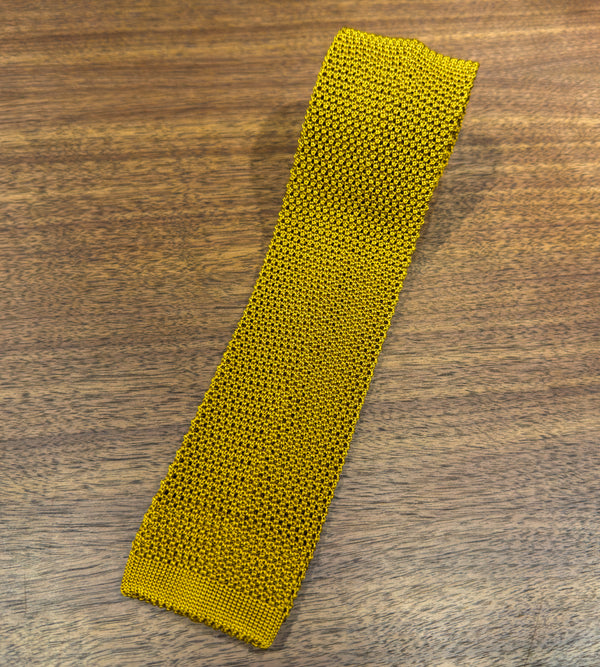 Silk Knitted Tie Mustard