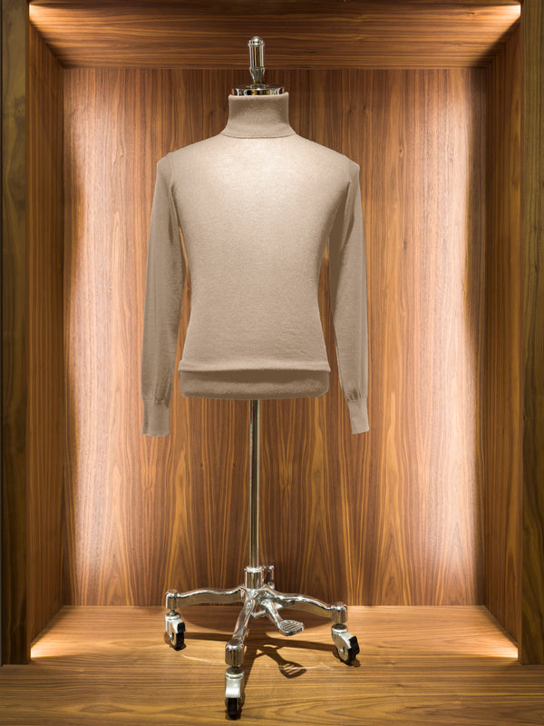 Men’s Fine Gauge Spun Cashmere Roll Neck