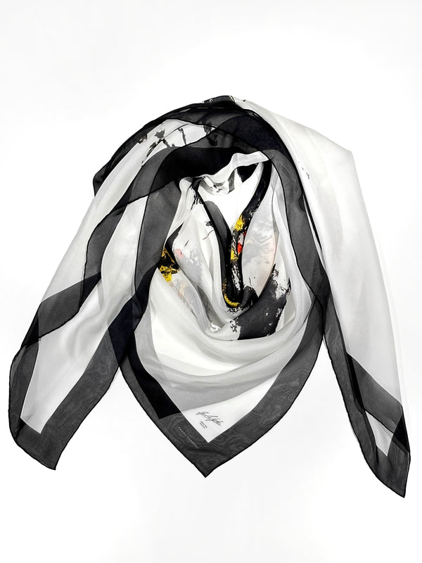 Silk Chiffon Foulard - Splatter Man