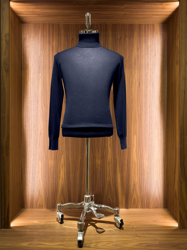 Men’s Fine Gauge Spun Cashmere Roll Neck
