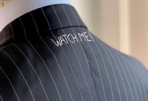 bespoke suit jacket with hand stitching