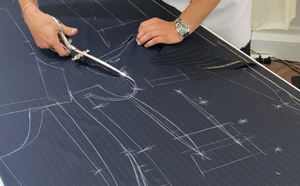 bespoke pinstripe pattern cutting, Fedro Gaudenzi pattern cutting