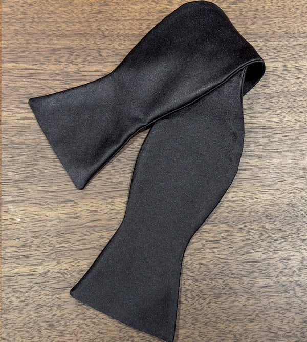 Silk Satin Bow Tie - Black