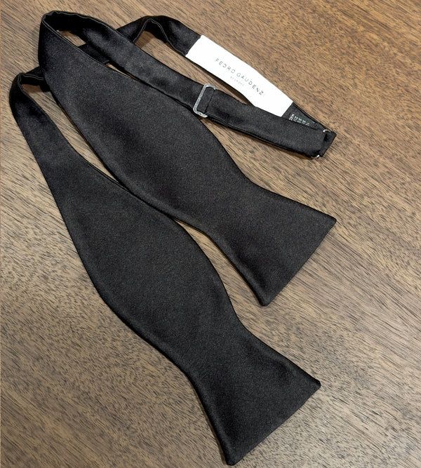 Silk Satin Bow Tie - Black