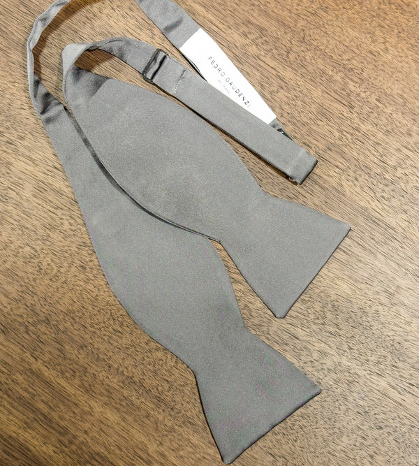 Silk Satin Bow Tie - Gray