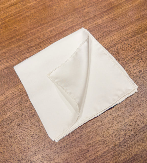 Silk Twill Pocket Square - White