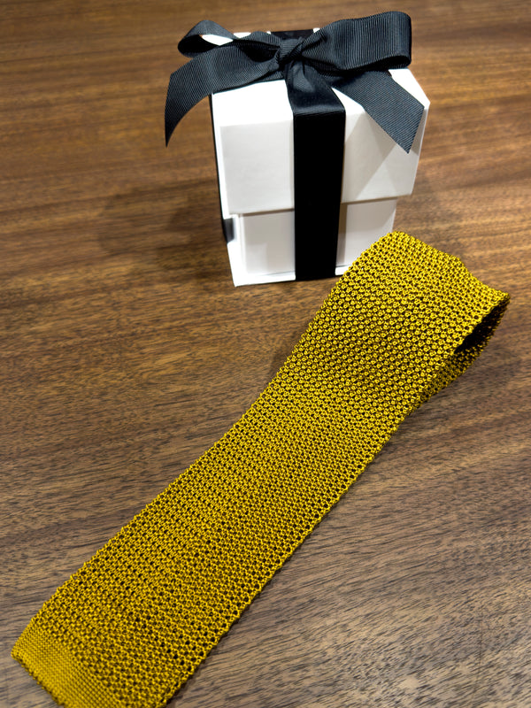 Silk Knitted Tie Mustard