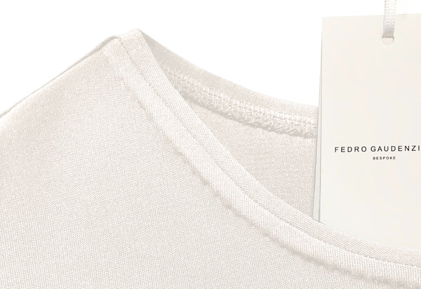 Fedro Gaudenzi Hand-Made Silk T-shirt White 